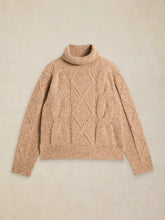 Load image into Gallery viewer, White Stuff - Cable Roll Neck Jumper in Mid Brown