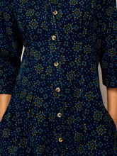Load image into Gallery viewer, White Stuff - Ellie Cord Pleated Dress in Navy Multi