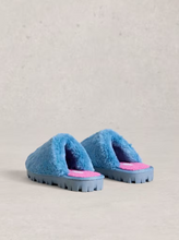 Load image into Gallery viewer, White Stuff - Faux Fur Slipper Mule in Bright Blue