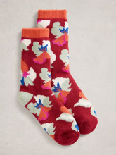 Load image into Gallery viewer, White Stuff - Floral Cabin Socks in Red Multi