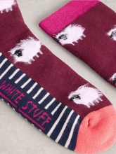 Load image into Gallery viewer, White Stuff - Fluffy Sheep Knee High Socks in Dark Plum