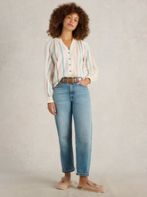 Load image into Gallery viewer, White Stuff - Gilly Stripe Jaquard Top in Natural Multi
