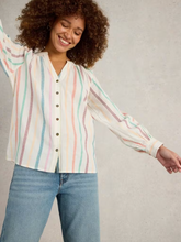 Load image into Gallery viewer, White Stuff - Gilly Stripe Jaquard Top in Natural Multi