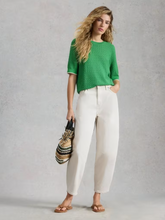 Load image into Gallery viewer, White Stuff - Holly Pointelle Tee in Bright Green