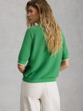 Load image into Gallery viewer, White Stuff - Holly Pointelle Tee in Bright Green