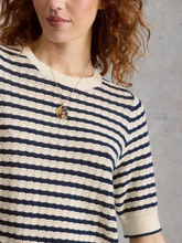 Load image into Gallery viewer, White Stuff - Holly Pointelle Tee in Ivory Multi