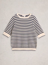 Load image into Gallery viewer, White Stuff - Holly Pointelle Tee in Ivory Multi