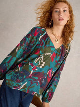 Load image into Gallery viewer, White Stuff - Imogen Top - Green Print