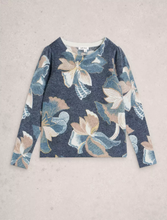 Load image into Gallery viewer, White Stuff - Jodie Printed Foil Jumper in Navy Print