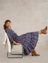 Load image into Gallery viewer, White Stuff - Jonie Shirred Jersey Dress - Blue Print