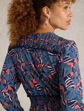 Load image into Gallery viewer, White Stuff - Jonie Shirred Jersey Dress - Blue Print