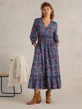Load image into Gallery viewer, White Stuff - Jonie Shirred Jersey Dress - Blue Print