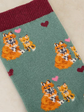Load image into Gallery viewer, White Stuff - Loving Fox Ankle Socks in Light Blue