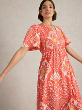 Load image into Gallery viewer, White Stuff - Lucy Midi Dress in Coral Print