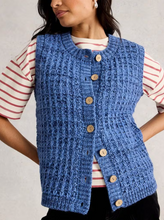 Load image into Gallery viewer, White Stuff - Maxine Button Tank in Mid Blue