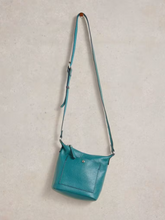 Load image into Gallery viewer, White Stuff - Mini Fern Leather Crossbody in Mid Teal