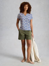 Load image into Gallery viewer, White Stuff - Nelly Notch Neck Tee in Blue Multi