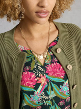 Load image into Gallery viewer, White Stuff - Nelly Notch Neck Tee in Green Print