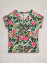 Load image into Gallery viewer, White Stuff - Nelly Notch Neck Tee in Green Print