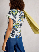 Load image into Gallery viewer, White Stuff - Nelly Notch Neck Tee in Navy Multi