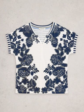 Load image into Gallery viewer, White Stuff - Nelly Notch Neck Tee in Navy Multi