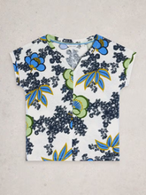 Load image into Gallery viewer, White Stuff - Nelly Notch Neck Tee in Navy Multi