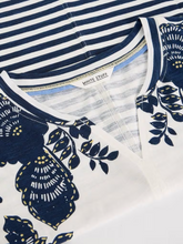 Load image into Gallery viewer, White Stuff - Nelly Notch Neck Tee in Navy Multi