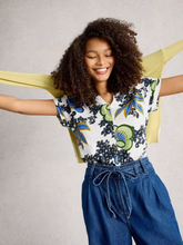 Load image into Gallery viewer, White Stuff - Nelly Notch Neck Tee in Navy Multi