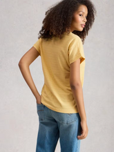 Load image into Gallery viewer, White Stuff - Nelly Notch Texture Tee in Light Yellow