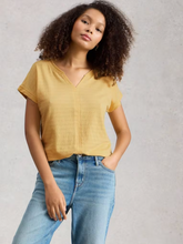 Load image into Gallery viewer, White Stuff - Nelly Notch Texture Tee in Light Yellow