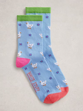 Load image into Gallery viewer, White Stuff - Novelty Ducks Ankle Socks in Blue Multi