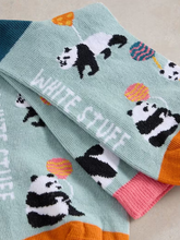 Load image into Gallery viewer, White Stuff - Party Panda Ankle Socks - Blue Multi