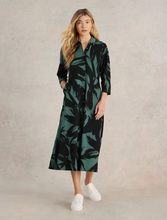 Load image into Gallery viewer, White Stuff - Rua Jersey Shirt Dress - Green Print