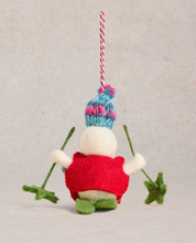 Load image into Gallery viewer, White Stuff - Skiing Snowman Hanging Decoration