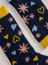 Load image into Gallery viewer, White Stuff - Stars and Hearts Cabin Socks in Navy Multi