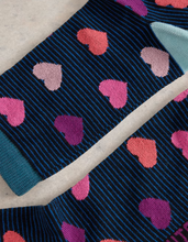 Load image into Gallery viewer, White Stuff - Striped Heart Ankle Socks - Teal Multi