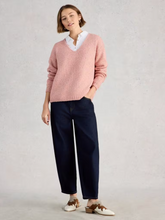 Load image into Gallery viewer, White Stuff - Tamara Texture V Neck Jumper in Mid Pink