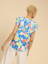 Load image into Gallery viewer, White Stuff - Tessa Woven Frill Top - White Print
