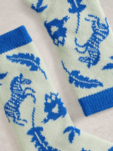 Load image into Gallery viewer, White Stuff - Zebra Cabin Sock in Light Green
