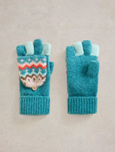 Load image into Gallery viewer, White Stuff - Zig Zag Flip Mitts - Teal Multi