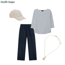 Load image into Gallery viewer, White Stuff - Belle Linen Wide Trousers - Dark Navy