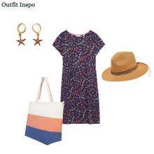 Load image into Gallery viewer, White Stuff - Tallie Eco Vero Jersey Dress - Navy Print
