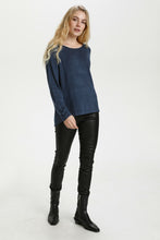 Load image into Gallery viewer, Culture - Annemarie Solid Jumper - Blue Iris Melange