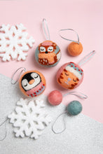 Load image into Gallery viewer, Hawthorn Handmade - Needle Felting Kit Animal Christmas Baubles