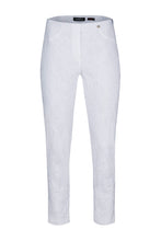 Load image into Gallery viewer, Robell - 51560 54401 Bella 09 Jacquard Trousers - White 10
