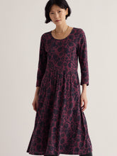 Load image into Gallery viewer, Sea Salt - Enor Dress in Allium Flowers Plum Berry
