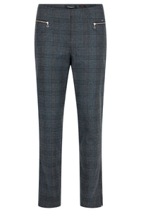 Robell - 52499 55042 Mimi Trousers - Black Blue Check 90