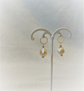 Alice Rose Jewellery - Circle Pearl Earrings