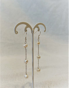 Alice Rose Jewellery - Drop 3 Pearl Earrings