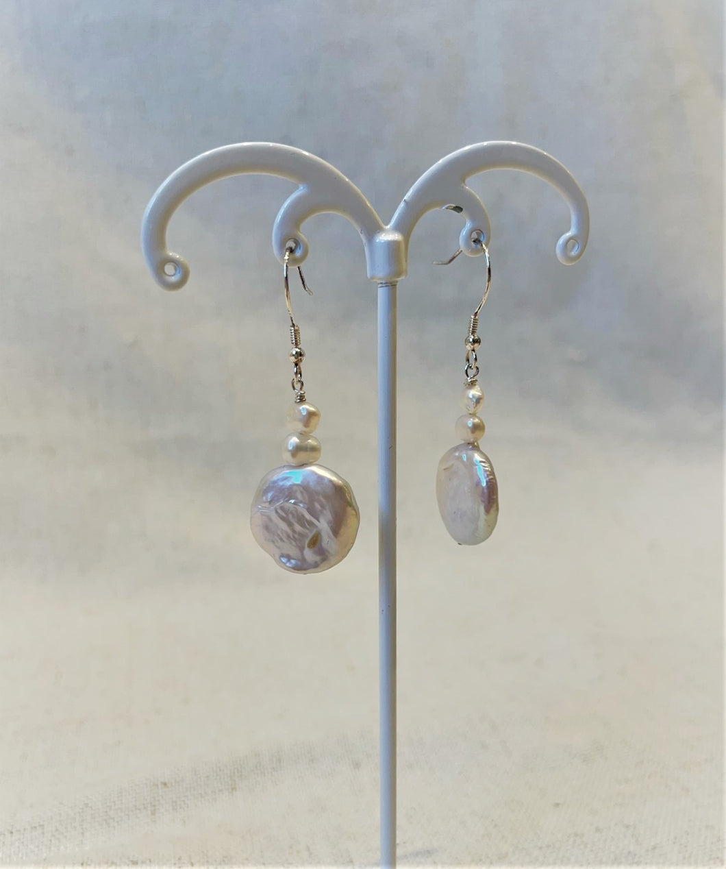 Alice Rose Jewellery - Drop Circle Pearl Earrings